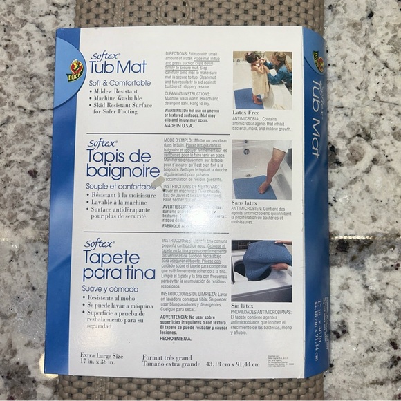 Duck Brand Softex Bath Tub Mat 17 in. x 36 in. Skid & Mildew Resistant Brand New - Picture 5 of 5